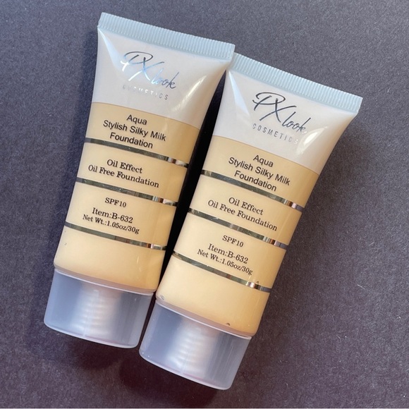 2 PX Look Cosmetics Aqua Stylish Silky Milk Foundation w/ SPF 10 #12 Nude Fair - Picture 4 of 4